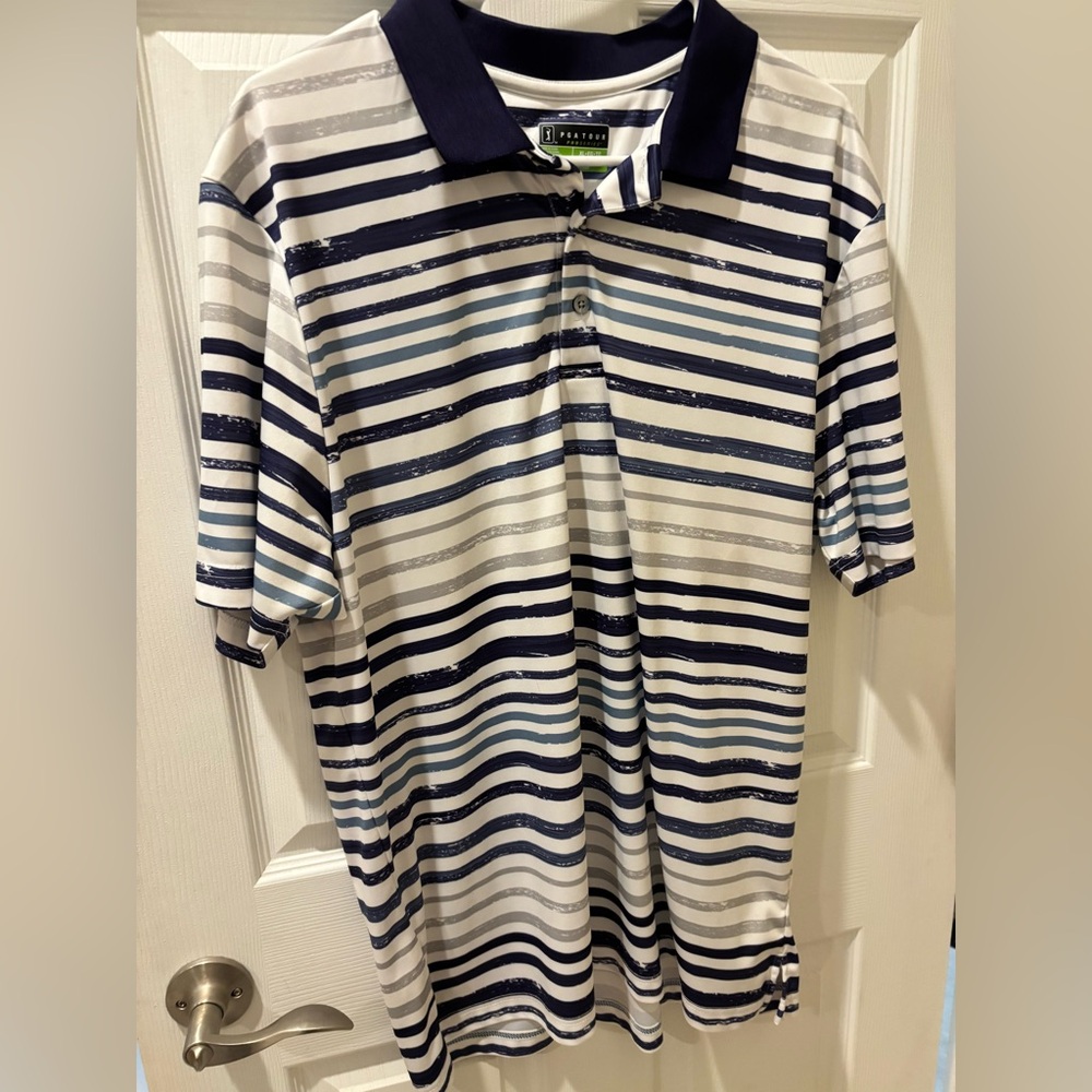 Striped Polo PGA tour golf shirt 5/$25